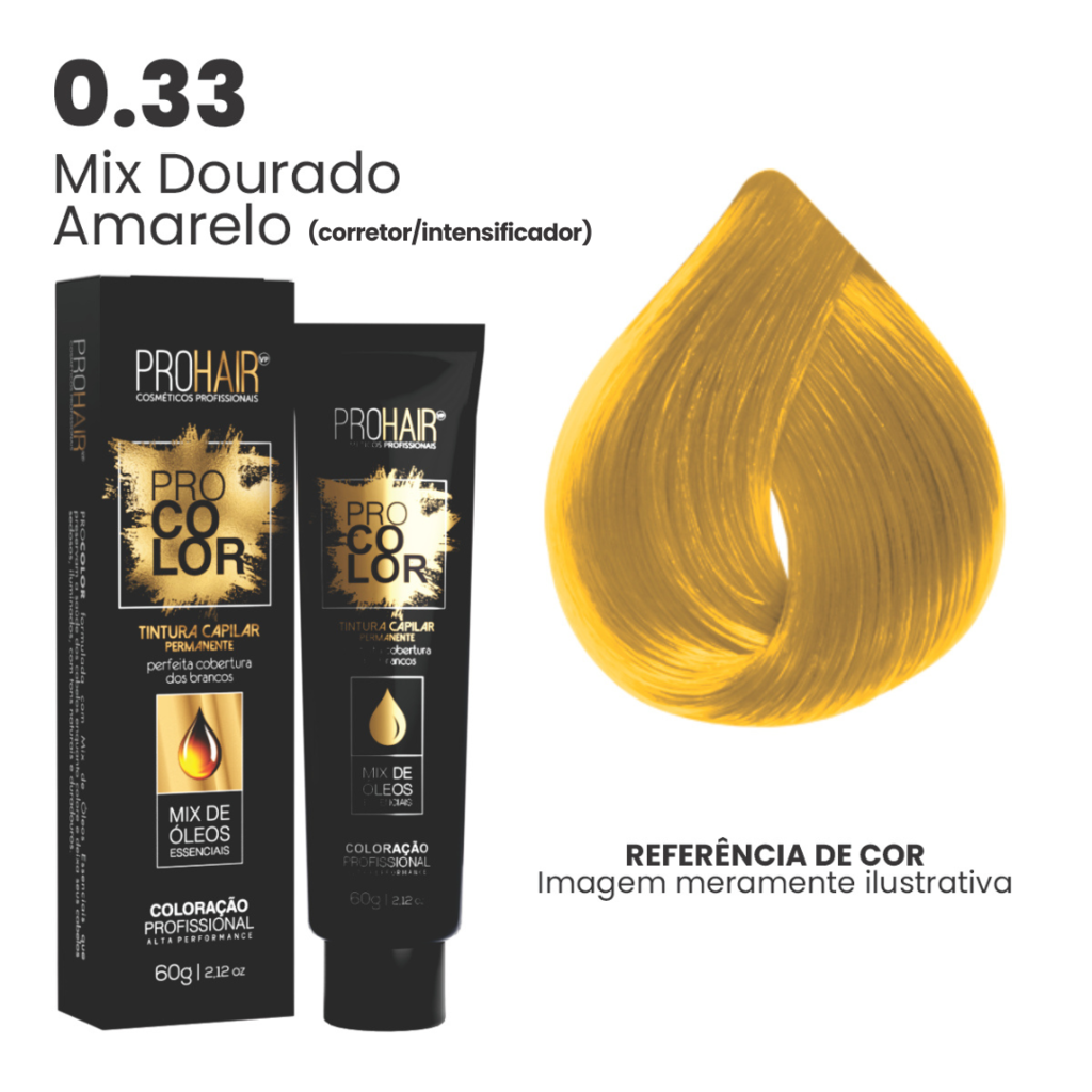 Coloração Profissional 60g Pro Color - 0.33 Mix Dourado Intenso