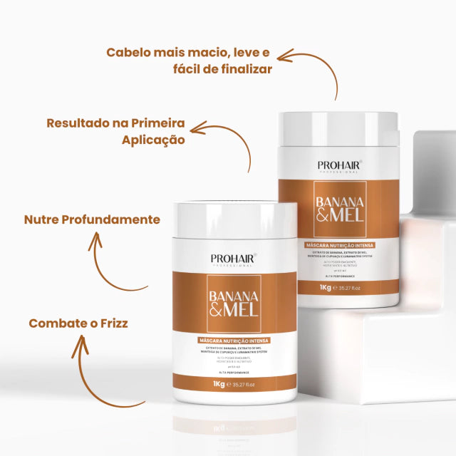Máscara de Nutrição Intensa Banana e Mel 1kg - Prohair