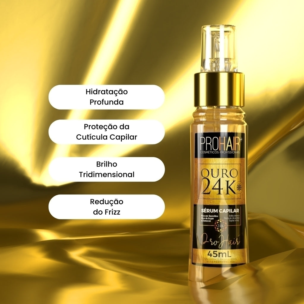 Reparador de Hidratação Ouro 24K 45ml - Prohair