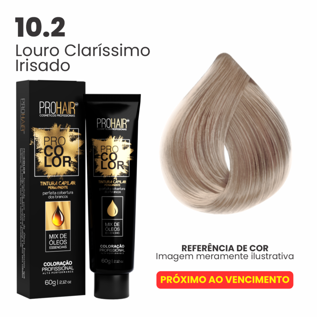 Coloração Profissional 60g Pro Color - 10.2 Louro Claríssimo Irisado