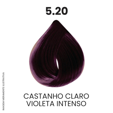 Coloração Profissional 60g Pro Color - 5.20 Castanho Claro Violeta Intenso