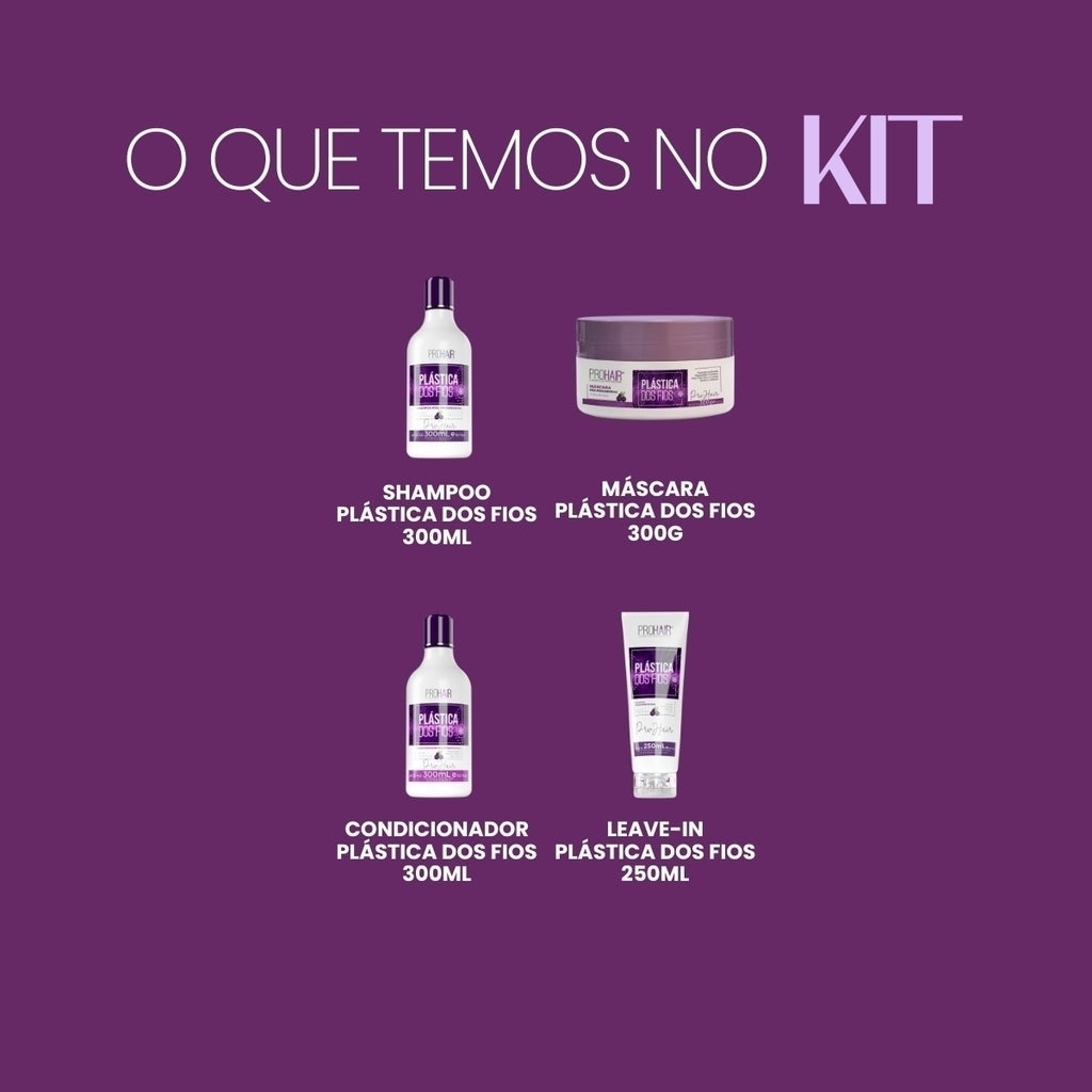 Kit Home Care Pós Progressiva Plástica dos Fios 4 Itens - Prohair