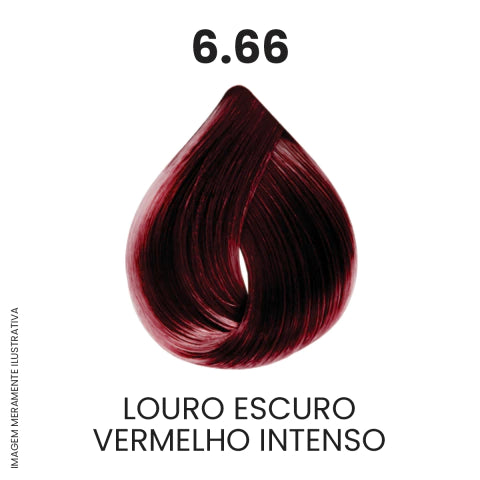 Coloração Profissional 60g Pro Color - 6.66 Louro Escuro Vermelho Intenso