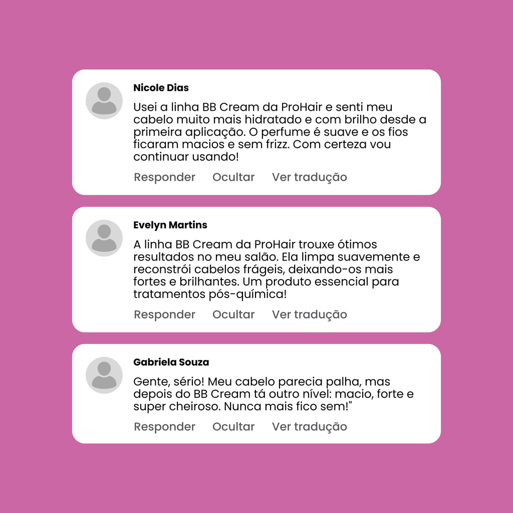 Shampoo de Reconstrução Profunda BB Cream 300mL - Prohair