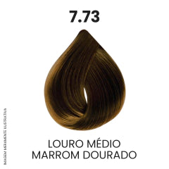 Coloração Profissional 60g Pro Color - 7.73 Louro Médio Marrom Dourado