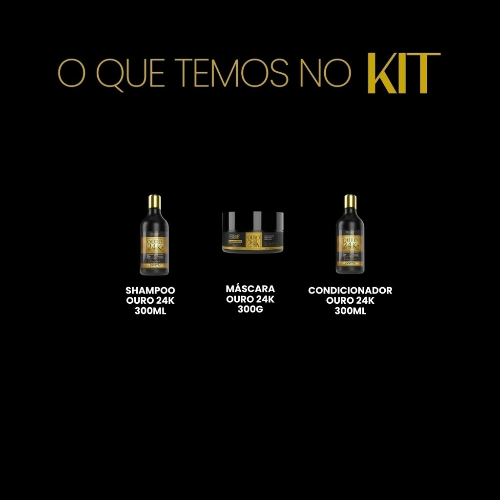 Kit Home Care de Hidratação Ouro 24K 3 Itens - Prohair