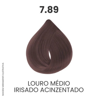Coloração Profissional 60g Pro Color - 7.89 Louro Médio Irisado Acinzentado