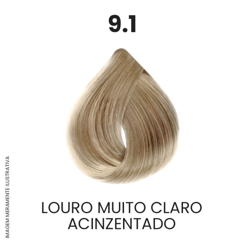 Coloração Profissional 60g Pro Color - 9.1 Louro Muito Claro Acinzentado