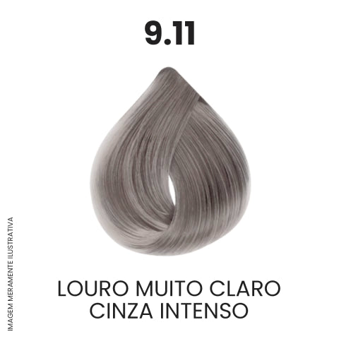 Coloração Profissional 60g Pro Color - 9.11 Louro Muito Claro Cinza Intenso