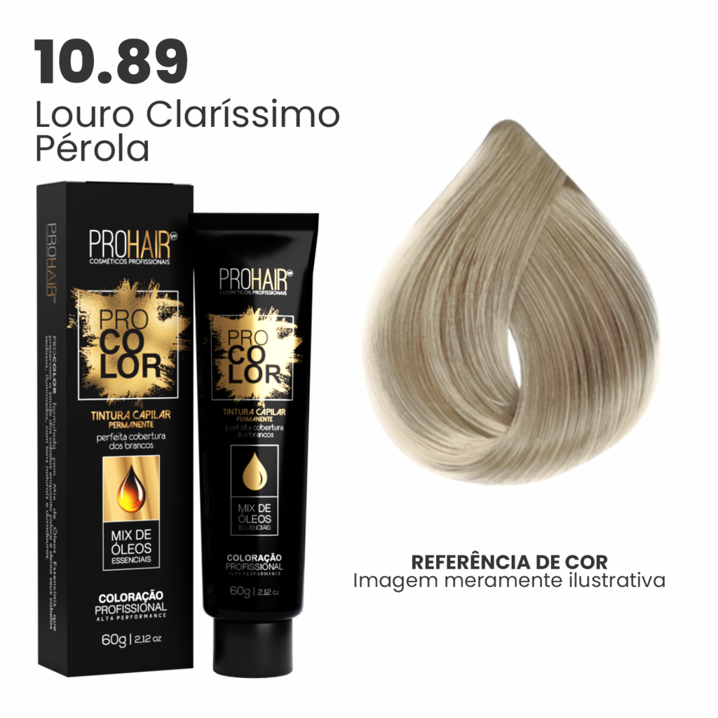 Coloração Profissional 60g Pro Color - 10.89 Louro Claríssimo Pérola