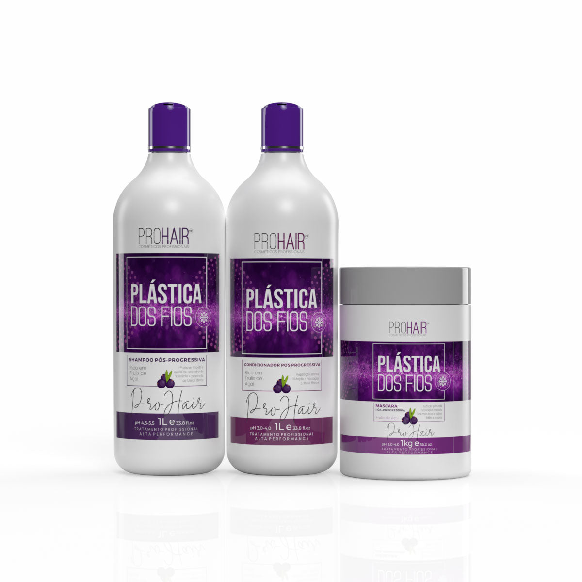 Kit Profissional Pós Progressiva Plástica Dos Fios 3 Itens - Prohair