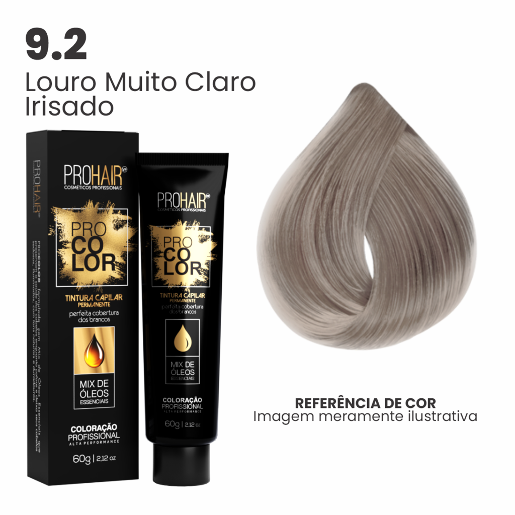 Coloração Profissional 60g Pro Color - 9.2 Louro Muito Claro Irisado