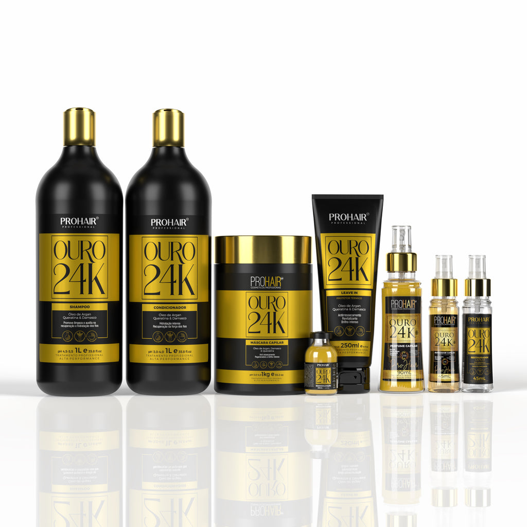 Kit Profissional de Hidratação Ouro 24K Completo - Prohair