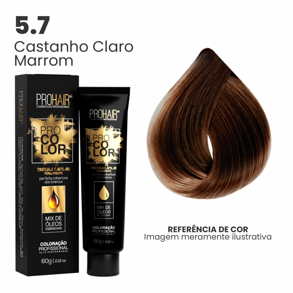 Coloração Profissional 60g Pro Color - 5.7 Castanho Claro Marro