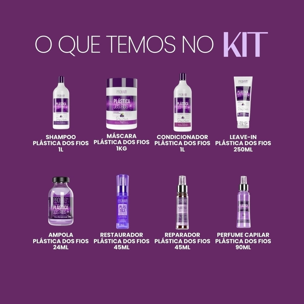 Kit Profissional Pós Progressiva Plástica Dos Fios Completo - Prohair