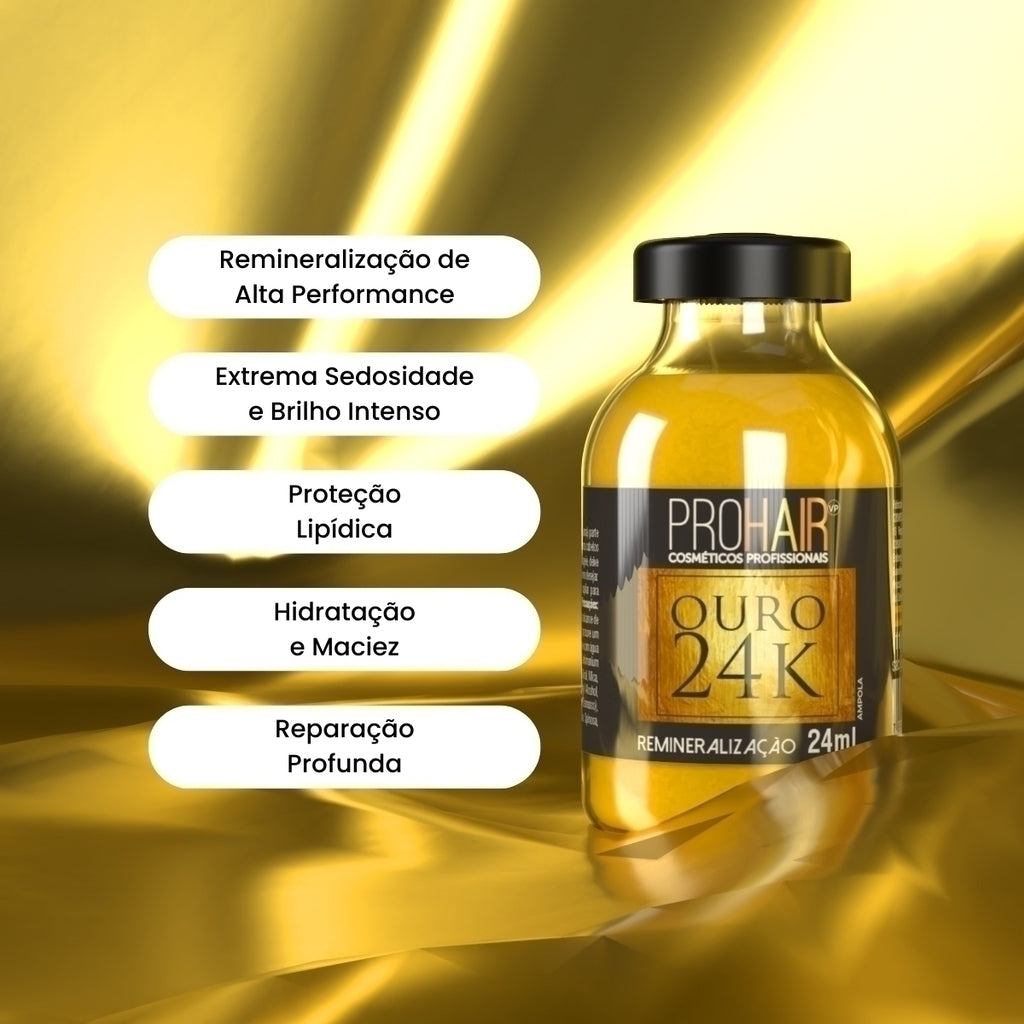 Ampola de Hidratação Ouro 24K 24ml - Prohair