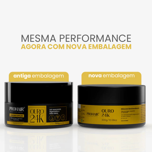 Máscara de Hidratação Ouro 24K 300g - Prohair