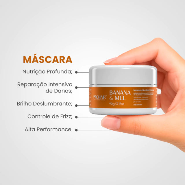 Máscara de Nutrição Intensa Banana e Mel 90g - Prohair