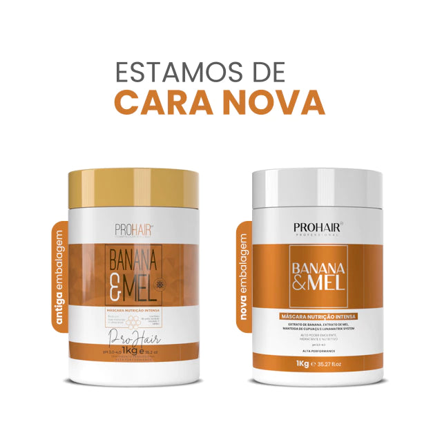 Máscara de Nutrição Intensa Banana e Mel 1kg - Prohair